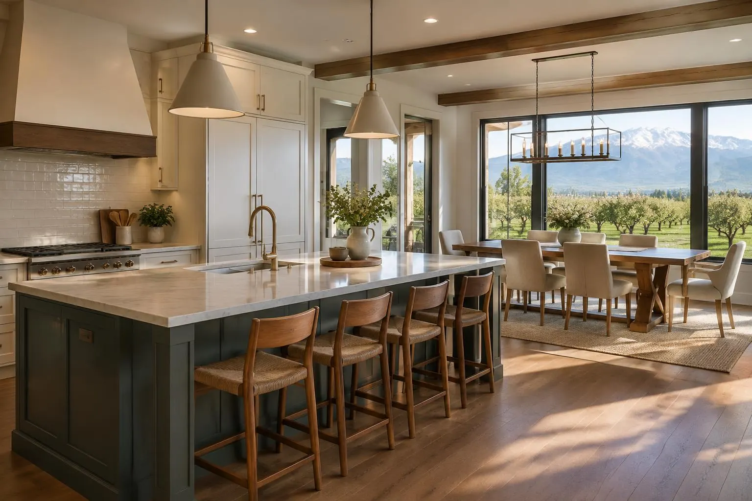 Updated craftsman kitchen with orchard and mountain views in Brigham City, Utah